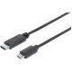 Manhattan Hi-Speed USB 2.0 C Male to Micro-B Male Device Cable, 3 ft, Black - USB for Desktop Computer, Notebook - 60 MB/s - 3 ft - 1 x Type C Male USB - 1 x Type B Male Micro USB - Nickel Plated Contact - Shielding - Black 353311