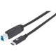 Manhattan SuperSpeed+ USB 3.1 Gen2 Type-C Male to Type-B SuperSpeed Male Device Cable, 10 Gbps, 3 ft, Black - USB - 1.25 GB/s - 3 ft - 1 x Type C Male USB - 1 x Type B Male USB - Nickel Plated Contact - Shielding 353380