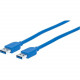 Manhattan SuperSpeed USB Cable - USB 6 ft Cable - 640 MB/s - 1 x Type A Male USB - 1 x Type A Male USB - Shielding - Blue 354295