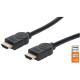 Manhattan HDMI Audio/Video Cable - 3.28 ft HDMI A/V Cable for Audio/Video Device, Blu-ray Player, Gaming Console - First End: 1 x HDMI Digital Audio/Video - Male - Second End: 1 x HDMI Digital Audio/Video - Male - 18 Gbit/s - Supports up to 3840 x 2160 - 