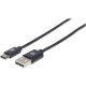 Manhattan Hi-Speed USB C Device Cable - 9.84 ft USB Data Transfer Cable for Desktop Computer, Notebook - First End: 1 x Type A Male USB - Second End: 1 x Type C Male USB - 60 MB/s - Shielding - Nickel Plated Contact - Black 354936