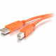 C2g 2m USB 2.0 A/B Cable - Orange - Type A Male USB - Type B Male USB - 6.56ft - Orange 35668