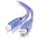 C2g 2m USB 2.0 A/B Cable - Purple - Type A Male USB - Type B Male USB - 6.56ft - Purple 35671