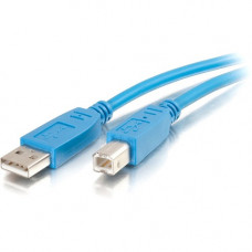 C2g 2m USB 2.0 A/B Cable - Blue - Type A Male USB - Type B Male USB - 6.56ft - Blue 35674