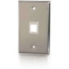 C2g 1-Port Single Gang Multimedia Keystone Wall Plate - Stainless Steel - 1 x Socket(s) - 1-gang 37093