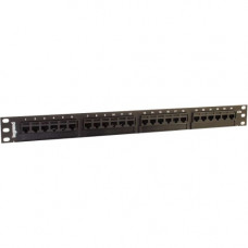 C2g 24-Port Cat5E 110-Type Patch Panel - 24 Port(s) - 24 x RJ-45 - 1U High - Black - 19" Wide - Rack-mountable - TAA Compliance 37197