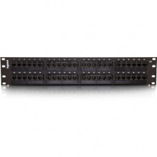 C2g 48-Port Cat6 110-Type Patch Panel - 48 Port(s) - 48 x RJ-45 - 2U High - Black - 19" Wide - Rack-mountable - TAA Compliance 37200