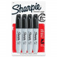 Newell Rubbermaid Sharpie Chisel Tip Permanent Markers - 5.3 mm Marker Point Size - Chisel Marker Point Style - Black - 4 / Pack - TAA Compliance 38264PP