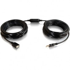 C2g 25ft USB Active Extension Cable - USB 2.0 - M/F - USB - Extension Cable - 25 ft - 1 x Type A Male USB - 1 x Type A Female USB - Black - TAA Compliance 38988