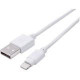 Manhattan iLynk Lightning Cable - MFi Certified - 1.5 ft - White - Lightning/USB for Hub, iPhone, iPod, iPad - 60 MB/s - 1.5 ft - 1 x Type A Male USB - 1 x Lightning Male Proprietary Connector - MFI - Nickel Plated Connector - White 390781