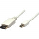 Manhattan Mini DisplayPort Monitor Cable - 6.6 ft - White - Retail Blister - DisplayPort for Audio/Video Device, Monitor, Notebook - 6.6 ft - 1 x Mini DisplayPort Male Digital Audio/Video - 1 x DisplayPort Male Digital Audio/Video - Gold Plated Connector 