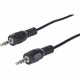 Manhattan 3.5mm Stereo Male to Male Audio Cable, 3&#39;&#39;, Black, Retail Pkg - Heavy-gauge cable with PVC protective jacket 393935