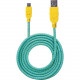 Manhattan Hi-Speed USB 2.0 A Male to Micro-B Male Braided Cable, 1.8 m (6 ft.), Teal/Yellow - USB for Smartphone, Tablet, Cellular Phone - 60 MB/s - 1 x Type A Male USB - 1 x Micro Type B Male USB - Gold Plated Contact - Shielding 352703