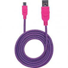 Manhattan Braided USB 2.0 A Male / Micro-B Male, 6 ft., Purple/Pink - Retail Package - USB for Smartphone, Tablet, Cellular Phone - 60 MB/s - 1 x Type A Male USB - 1 x Micro Type B Male USB - Gold Plated Contact - Shielding 394031