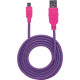 Manhattan Braided USB 2.0 A Male / Micro-B Male, 6 ft., Purple/Pink - Retail Package - USB for Smartphone, Tablet, Cellular Phone - 60 MB/s - 1 x Type A Male USB - 1 x Micro Type B Male USB - Gold Plated Contact - Shielding 394031