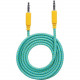 Manhattan Braided 3.5mm Stereo Male to Male - Teal/Yellow - 6&#39;&#39; - Retail Blister - Mini-phone for Audio Device, Speaker, Cellular Phone, Smartphone, Tablet - 1 x Mini-phone Male Stereo Audio - 1 x Mini-phone Male Stereo Audio 394086