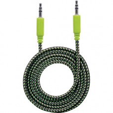 Manhattan 3.5mm Stereo Male to Male, Black/Green, 1 m (3 ft.) - Mini-phone Audio Cable for Audio Device, Speaker, Cellular Phone, Smartphone, Tablet - First End: 1 x Mini-phone Male Stereo Audio - Second End: 1 x Mini-phone Male Stereo Audio 394130