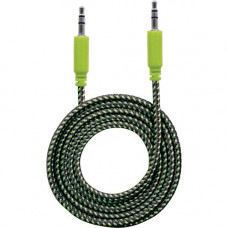 Manhattan 3.5mm Stereo Male to Male, Black/Green, 1.8 m (6 ft.) - Mini-phone Audio Cable for Audio Device, Speaker, Cellular Phone, Smartphone, Tablet - First End: 1 x Mini-phone Male Stereo Audio - Second End: 1 x Mini-phone Male Stereo Audio 394147