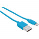 Manhattan iLynk USB Cable with Lightning Connector - MFi Certified - 6 inches - Blue - USB 2.0, Type-A Male to 8-Pin Male, 15 cm (6 in.), Blue, Lightning/USB for iPod, iPad, iPhone, Hub, Computer - 60 MB/s - 6" - 1 x Type A Male USB - 1 x Lightning M
