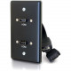 C2g Single Gang Wall Plate with Dual HDMI Pigtails Black - 1-gang - Black - Aluminum - 2 x HDMI Port(s) 39879