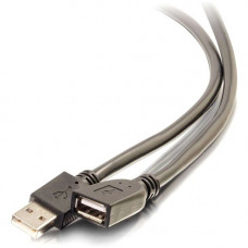 C2g 50ft USB Extension Cable - Active - Plenum Rated - M/F - 50 ft USB Data Transfer Cable - First End: 1 x Type A Male USB - Second End: 1 x Type A Female USB - Extension Cable - White 39935