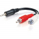 C2g 6in Value Series One 3.5mm Stereo Male To Two RCA Stereo Male Y-Cable - Mini-phone Male Stereo - RCA Male Stereo - 6" - Black - RoHS Compliance 40421