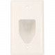Monoprice Datacomm 1-Gang Recessed Low Voltage Cable Wall Plate, White - 1-gang - White - Polyvinyl Chloride (PVC) 3997