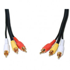 Comprehensive Standard 3RCA-3RCA-10ST A/V Cable - 10 ft - 3 x RCA Male Audio/Video - 3 x RCA Male Audio/Video - Shielding - Black - RoHS Compliance 3RCA-3RCA-10ST