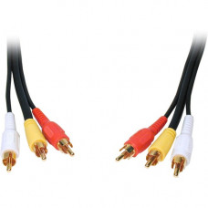 Comprehensive Standard Series General Purpose 3 RCA Video Cable 12ft - 12 ft RCA Video Cable for Video Device - First End: 3 x RCA Male Composite Video - Second End: 3 x RCA Male Composite Video - Shielding - Gold Plated Connector - Xtraflex 3RCA-3RCA-12S