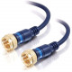C2g 1.5ft Velocity Mini-Coax F-Type Cable - F Connector Male - F Connector Male - 1.5ft - Blue 40003
