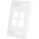 Legrand Group Ortronics HDJ 4 Hole Faceplate, White - 4 x Total Number of Socket(s) - 1-gang - White - Polycarbonate, High Impact Thermoplastic 403HDJ14-88