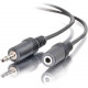 C2g 12ft 3.5mm M/F Stereo Audio Extension Cable - Mini-phone Male Stereo - Mini-phone Female Stereo - 12ft - Black 40408