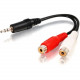 C2g 6ft One 3.5mm Stereo Male to Two RCA Stereo Female Y-Cable - Mini-phone Male Stereo - RCA Female Stereo - 6ft - Black - RoHS Compliance 40425