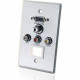C2g Audio/Video/Keystone Faceplate - 1-gang - HD-15 VGA, 3.5mm Audio, Composite Video Out, Stereo Audio Line Out 40504