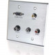 C2g Audio Video Faceplate - 2-gang - Composite Video Out, HD-15 VGA, RCA Stereo Audio Line Out, 3.5mm Stereo Speaker 40506