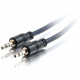 C2g 25ft Plenum-Rated 3.5mm Stereo Audio Cable with Low Profile Connectors - 25 ft Audio Cable - First End: 1 x Mini-phone Male Stereo Audio - Second End: 1 x Mini-phone Male Stereo Audio - Shielding - Black - RoHS Compliance 40516