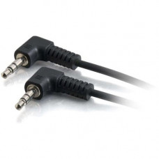 C2g 50ft 3.5mm Right Angled M/M Stereo Audio Cable - 50 ft Audio Cable - First End: 1 x Mini-phone Male Stereo Audio - Second End: 1 x Mini-phone Male Stereo Audio - Shielding - Black - RoHS Compliance 40587