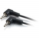 C2g 25ft 3.5mm Right Angled M/M Stereo Audio Cable - 25 ft Audio Cable - First End: 1 x Mini-phone Male Stereo Audio - Second End: 1 x Mini-phone Male Stereo Audio - Shielding - Black - RoHS Compliance 40586