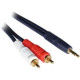 C2g 1.5ft Velocity One 3.5mm Stereo Male to Two RCA Stereo Male Y-Cable - Mini-phone Male - RCA Male - 1.5ft - Blue - RoHS Compliance 40612