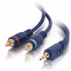 C2g 6ft Velocity One 3.5mm Stereo Male to Two RCA Stereo Male Y-Cable - Mini-phone Male - RCA Male - 6ft - Blue 40614