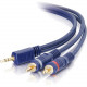C2g 12ft Velocity One 3.5mm Stereo Male to Two RCA Stereo Male Y-Cable - Mini-phone Male - RCA Male - 12ft - Blue - RoHS Compliance 40615