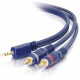 C2g 25ft Velocity One 3.5mm Stereo Male to Two RCA Stereo Male Y-Cable - Mini-phone Male - RCA Male - 25ft - Blue - TAA Compliance 40616