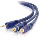 C2g 50ft Velocity One 3.5mm Stereo Male to Two RCA Stereo Male Y-Cable - Mini-phone Male Stereo - RCA Male Stereo - 50ft - Blue - RoHS Compliance 40617