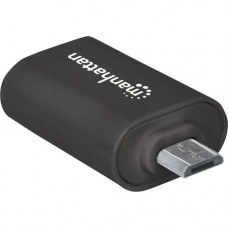 Manhattan imPORT USB Mobile OTG Adapter, Micro USB 2.0 to USB 2.0 - 1 x Type A Female USB - 1 x Male Micro USB - Black 406192