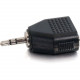 C2g 3.5mm Stereo Male to Dual 3.5mm Stereo Female Adapter - 1 x Mini-phone Male - 2 x Mini-phone Female - Black - TAA Compliance 40641