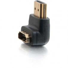 C2g HDMI to HDMI Adapter - 90&deg; Down - Male to Female - 1 x Type A Male Digital Audio/Video - 1 x Type A Female Digital Audio/Video - Gold Connector - Black - RoHS Compliance 40999