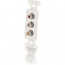 C2g Composite Video and RCA Stereo Audio Pass Through Decorative Style Wall Plate - White - White - 2 x RCA Port(s) 41011