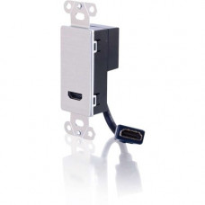 C2g HDMI Pass Through Decorative Wall Plate - Aluminum - Aluminum - 2 x HDMI Port(s) 41042