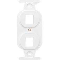 Leviton QuickPort Duplex Type 106 Insert, 2-Port, White - 2 x Total Number of Socket(s) - White - Brass 41087-272-2WP