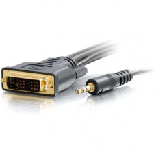 C2g 15ft Pro Series DVI-D + 3.5mm CL2 M/M Single Link Digital Video Cable - 15 ft A/V Cable - First End: 1 x 24-pin DVI-D (Single-Link) Male Digital Video, First End: 1 x Mini-phone Male Stereo Audio - Second End: 1 x 24-pin DVI-D (Single-Link) Male Digit